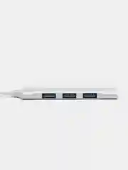Серебряный хаб концентратор USB 3.0, USB Type-C Hub на 4 USB