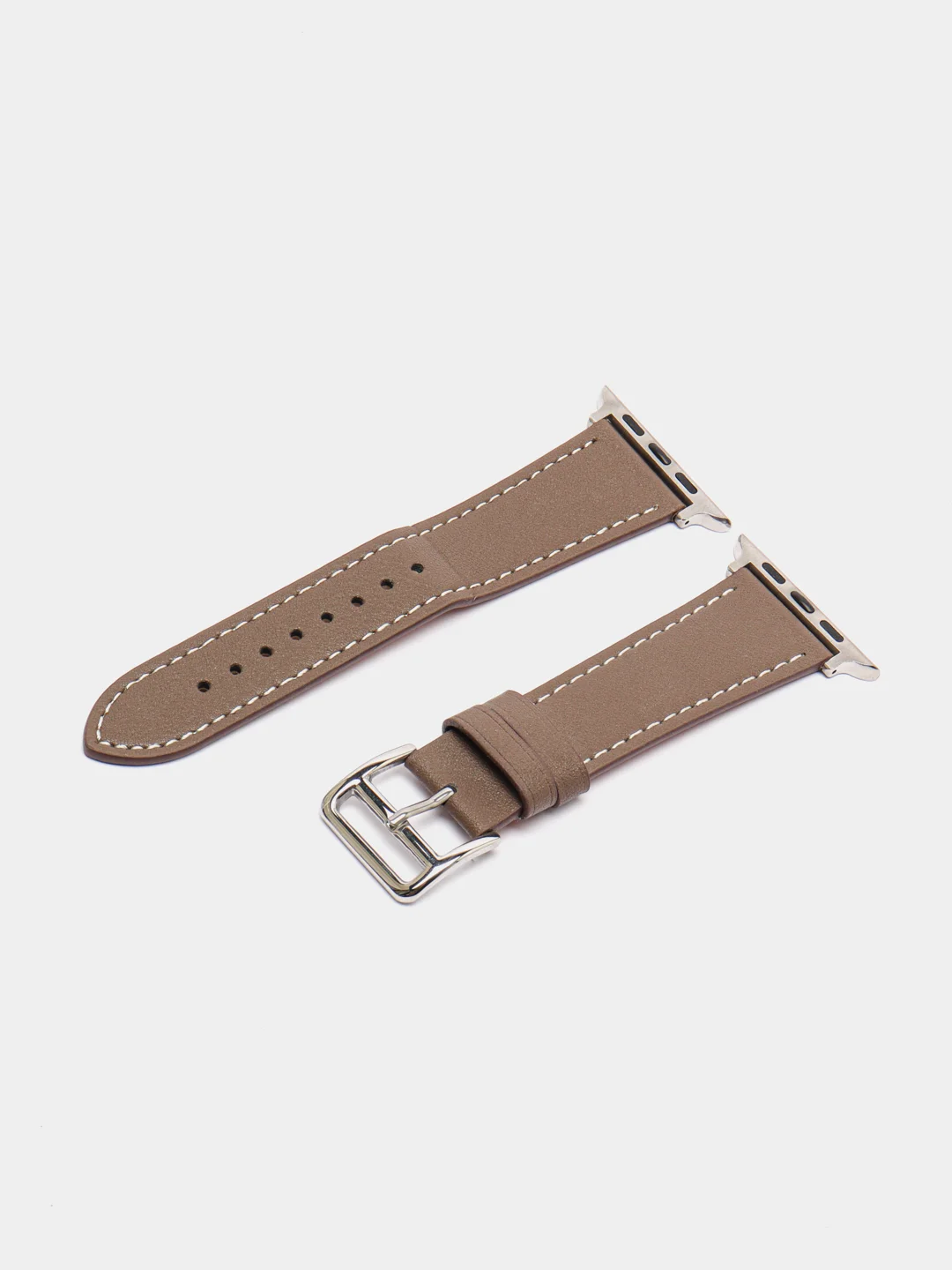Хаки кожаные ремешки для Apple Watch 3, 4, 5, 6, 7, SE, 38 / 42 / 40 / 44