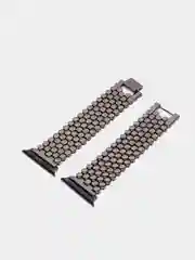 Черный ремешок металлический для Apple Watch, 38 / 40 / 42 / 44 / 45 mm, дизайн соты