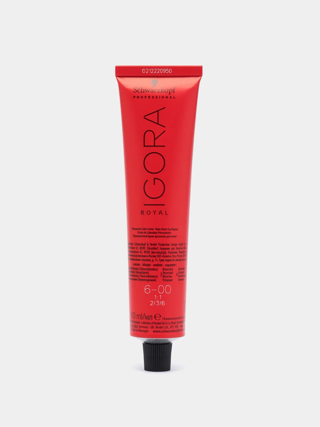 Краска для волос Schwarzkopf Professional Igora Royal, 6-00, темный русый натуральный