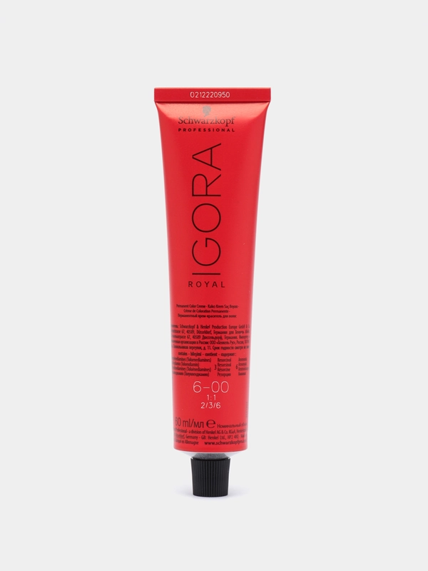 Краска для волос Schwarzkopf Professional Igora Royal, 6-00, темный русый натуральный