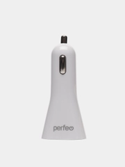 Автомобильное зарядное устройство Perfeo с двумя разъемами USB, белый. I4606