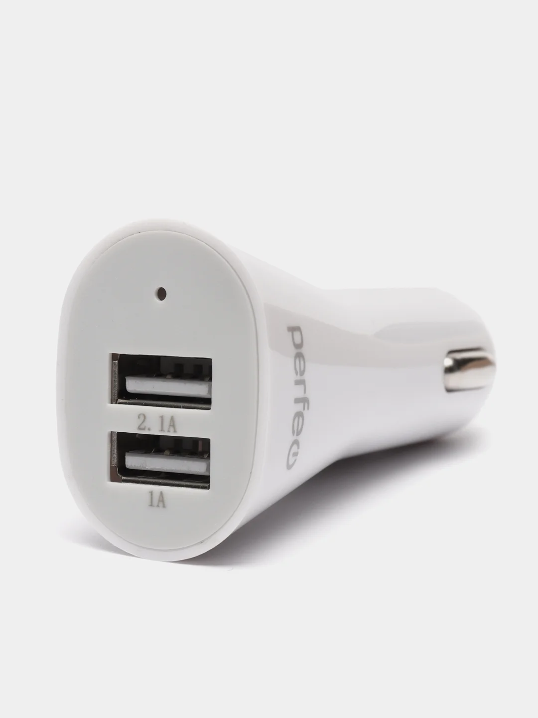 Автомобильное зарядное устройство Perfeo с двумя разъемами USB, белый. I4606