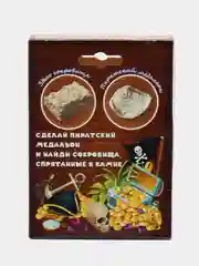 Бордовый набор для проведения раскопок "Раскопайка: Ракушки, Монеты, Динозавр, Русалка"
