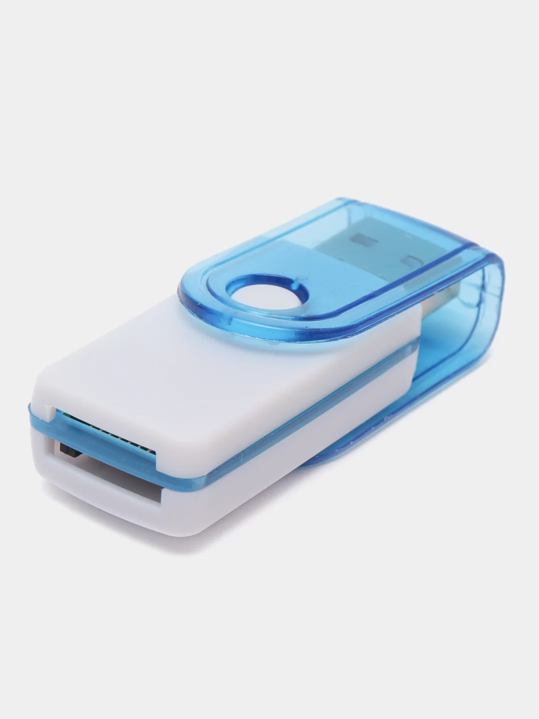Синий картридер Perfeo Card Reader, SD/MMC+Micro SD+MS+M2