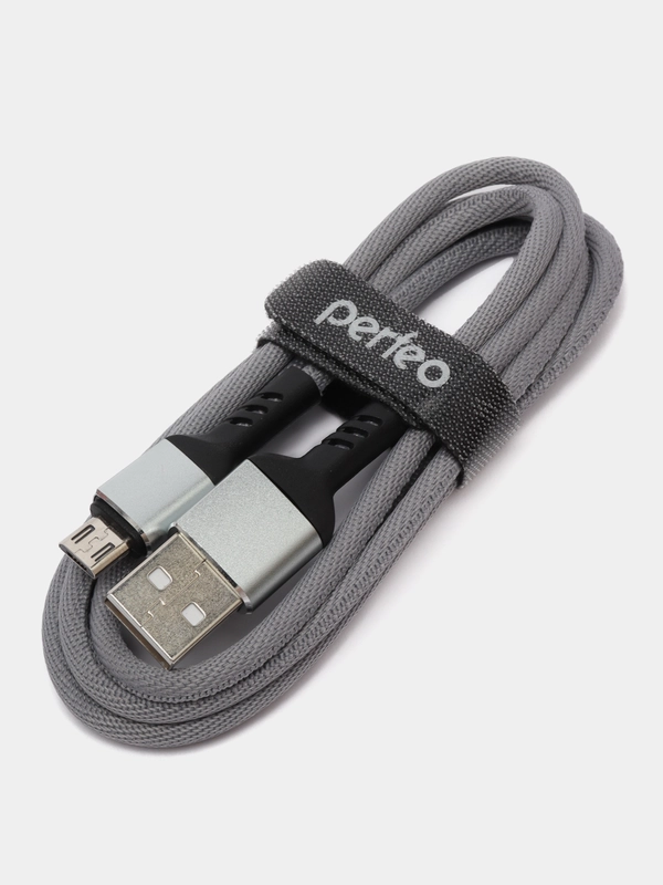 Perfeo кабель USB2.0 A вилка - Micro USB вилка, серый, длина 1 м, бокс U4806