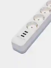 Белый perfeo сетевой фильтр "POWER STREAM", 2500W, 2,0м, 4 розетки, 3 USB, цвет белый/чёрный