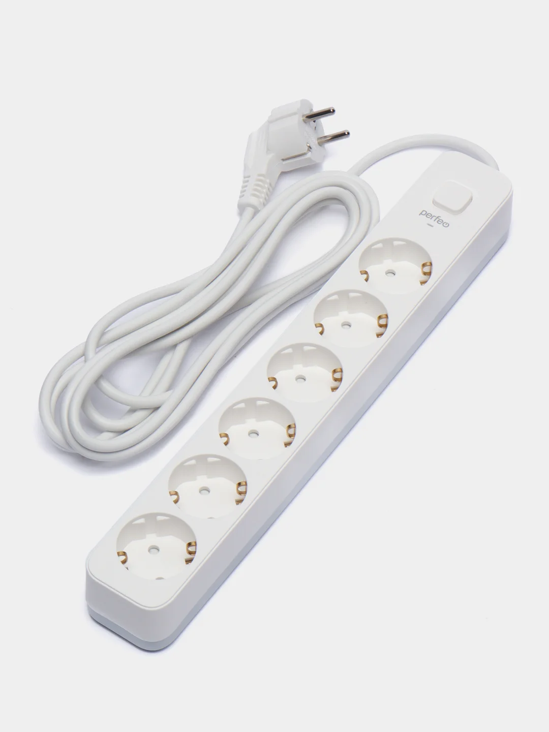 Белый perfeo сетевой фильтр "POWER STREAM", 2500W, 3 м, 3/4/5/6 розеток, цвет белый/чёрный