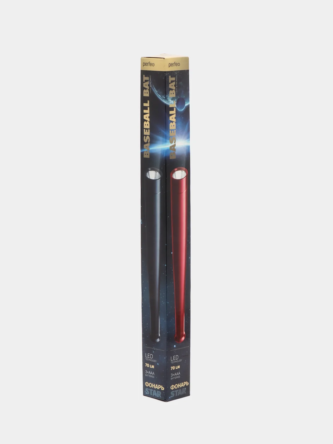 Черный светодиодный фонарь Baseball Bat, красный, синий, чёрный