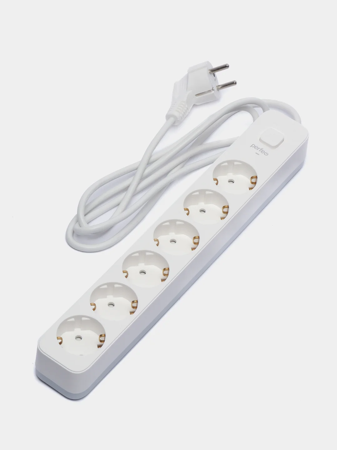 Белый perfeo сетевой фильтр "POWER STREAM", 2500W, 1,5м, 3/4/5/6 розеток, цвет белый/чёрный