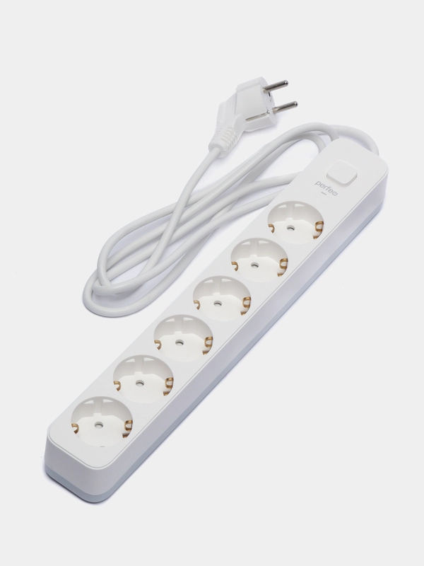 Perfeo сетевой фильтр "POWER STREAM", 2500W,  1,5м, 3/4/5/6 розеток, цвет белый/чёрный