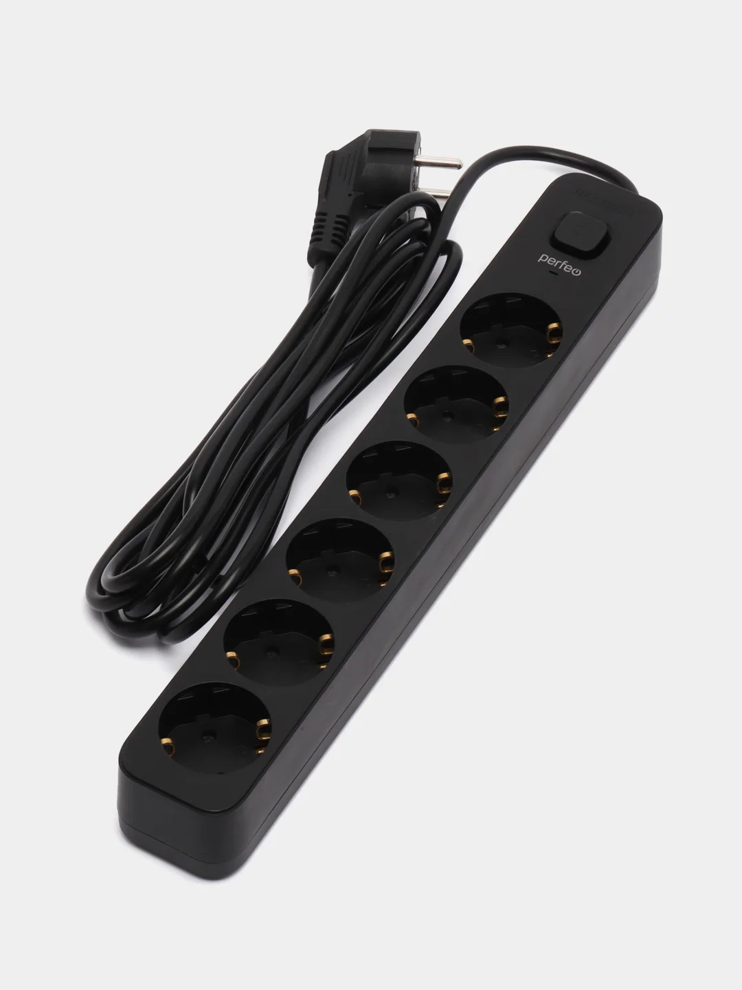 Черный perfeo сетевой фильтр "POWER STREAM", 2500W, 3 м, 3/4/5/6 розеток, цвет белый/чёрный