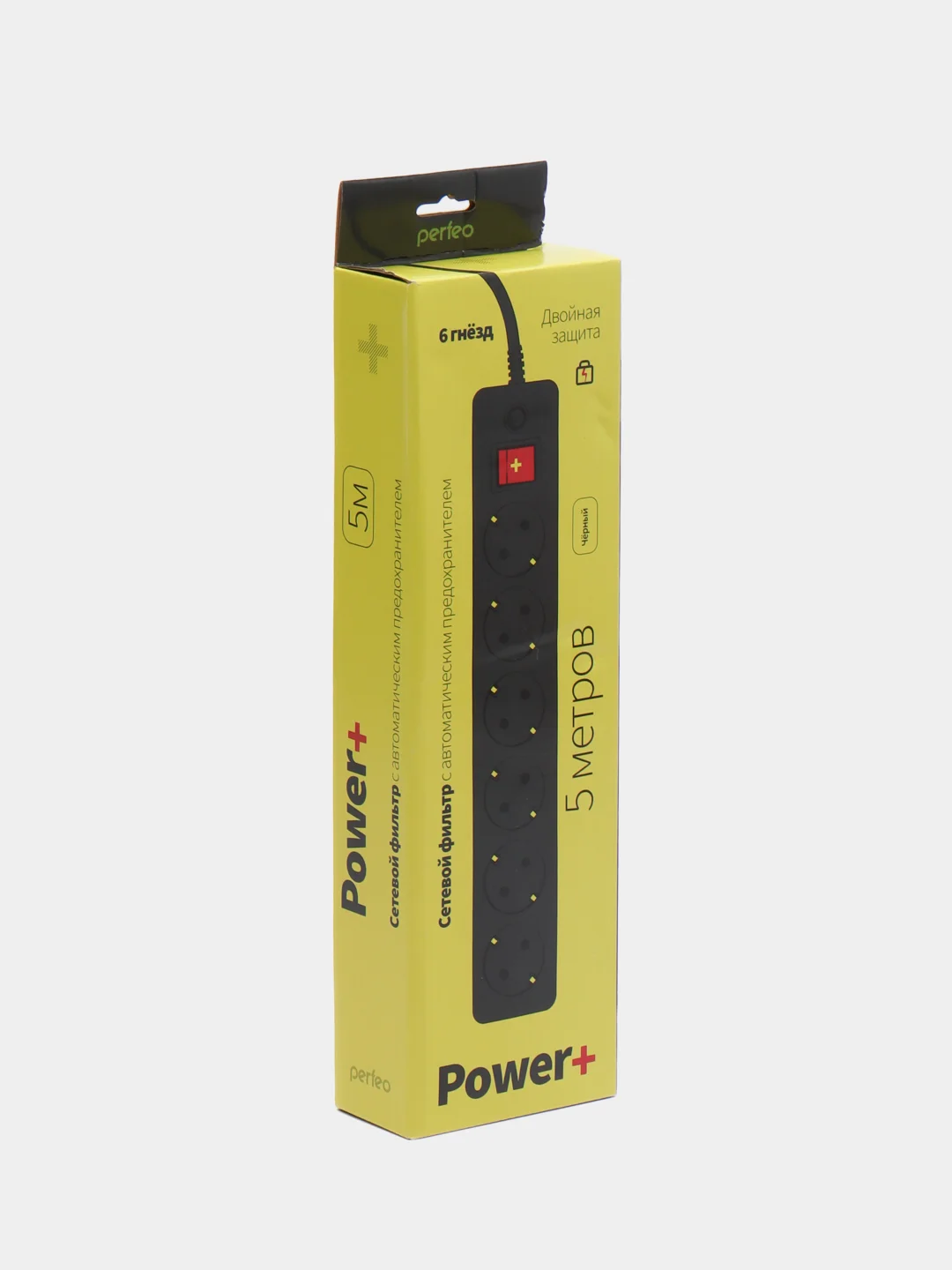 Perfeo сетевой фильтр "POWER+", 1,8/3/5м, 3/5/6 розеток, чёрный
