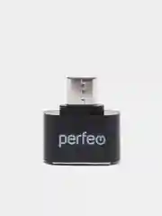 Черный perfeo adapter USB на micro USB c OTG, PF-VI-O010