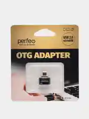 Черный perfeo adapter USB на micro USB c OTG, PF-VI-O010