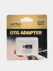 Адаптер Perfeo micro USB на Type-C c OTG, чёрный, PF-VI-O005