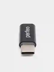 Адаптер Perfeo micro USB на Type-C c OTG, чёрный, PF-VI-O005