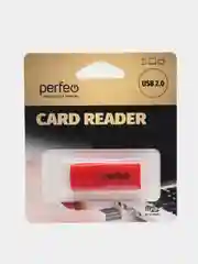 Красный картридер Card Reader Micro SD Perfeo, PF-VI-R023