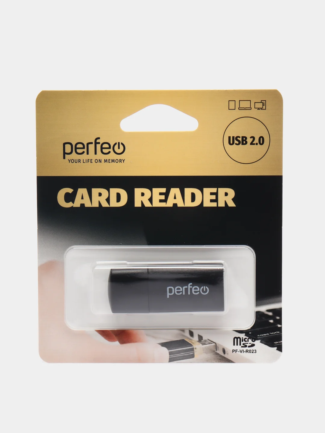 Черный картридер Card Reader Micro SD Perfeo, PF-VI-R023