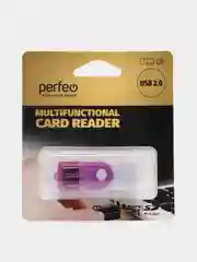 Фиолетовый картридер Perfeo Card Reader, SD/MMC+Micro SD+MS+M2