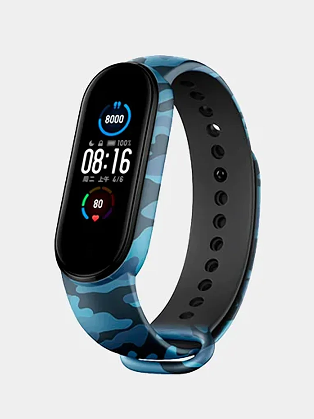 Синий силиконовый ремешок для фитнес-браслетов Xiaomi Mi Band 5 / 6