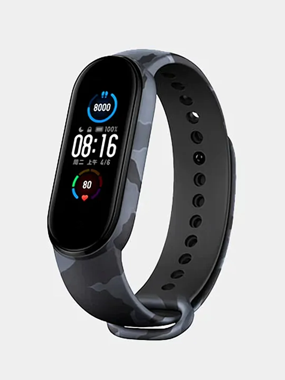 Серый силиконовый ремешок для фитнес-браслетов Xiaomi Mi Band 5 / 6