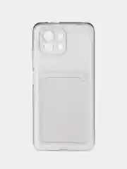 Белый чехол Xiaomi Mi 11 Lite, с карманом для карточки, с защитой камеры