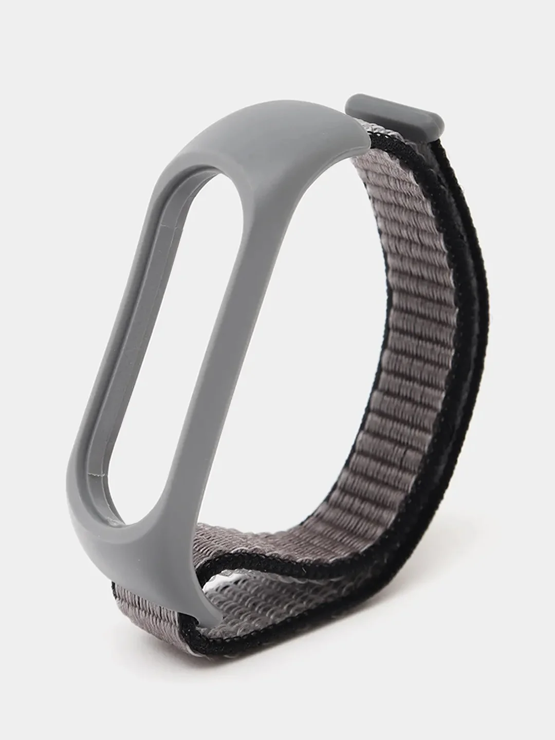 Серый ремешок нейлоновый для Xiaomi mi band 4/5/6/7, на липучке, Сяоми ми банд