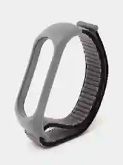 Серый ремешок нейлоновый для Xiaomi mi band 4/5/6/7, на липучке, Сяоми ми банд