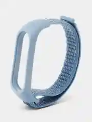 Синий ремешок нейлоновый для Xiaomi mi band 4/5/6/7, на липучке, Сяоми ми банд
