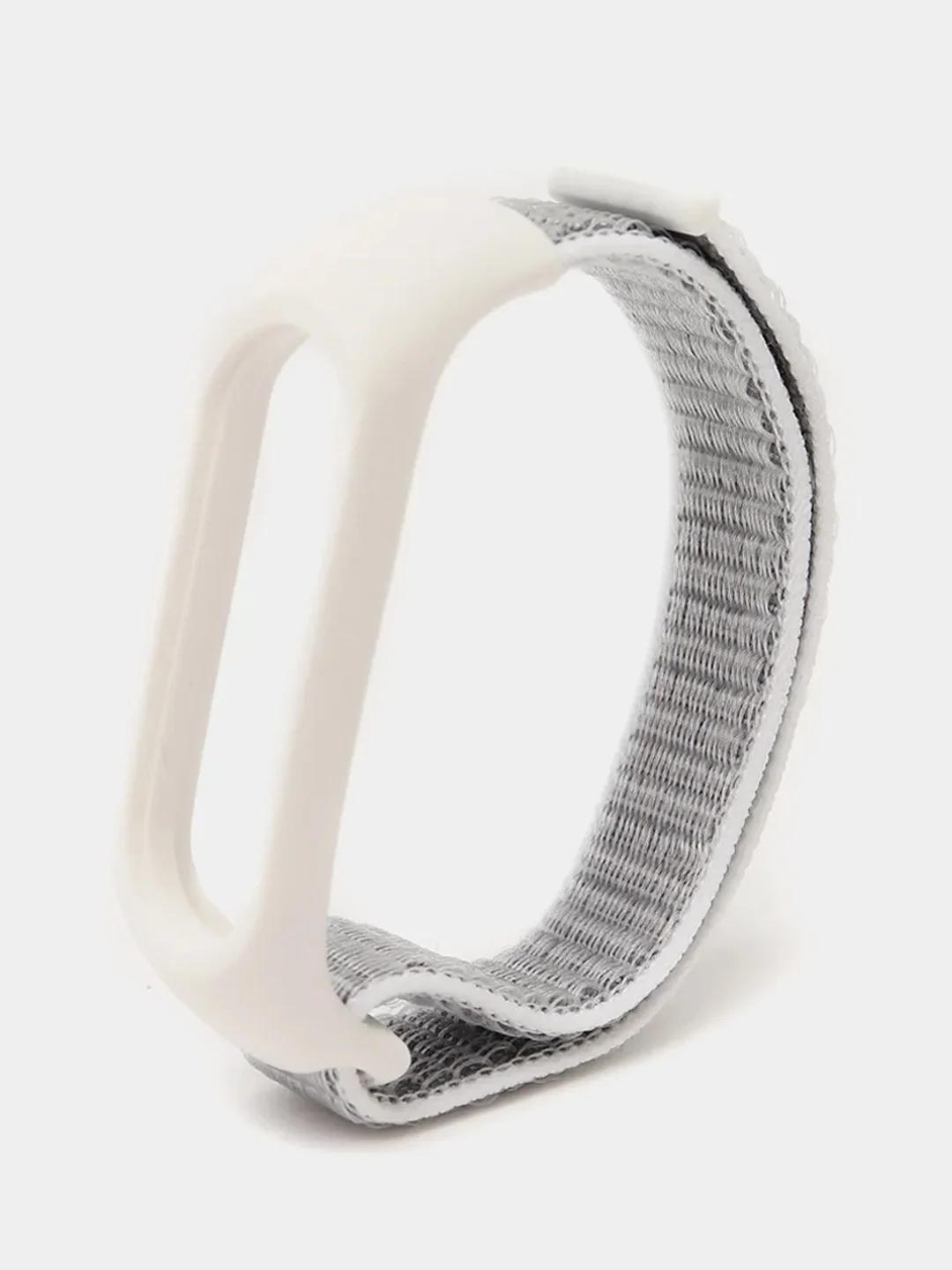 Белый ремешок нейлоновый для Xiaomi mi band 4/5/6/7, на липучке, Сяоми ми банд