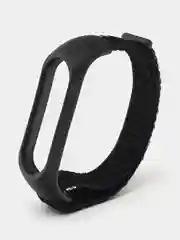 Черный ремешок нейлоновый для Xiaomi mi band 4/5/6/7, на липучке, Сяоми ми банд