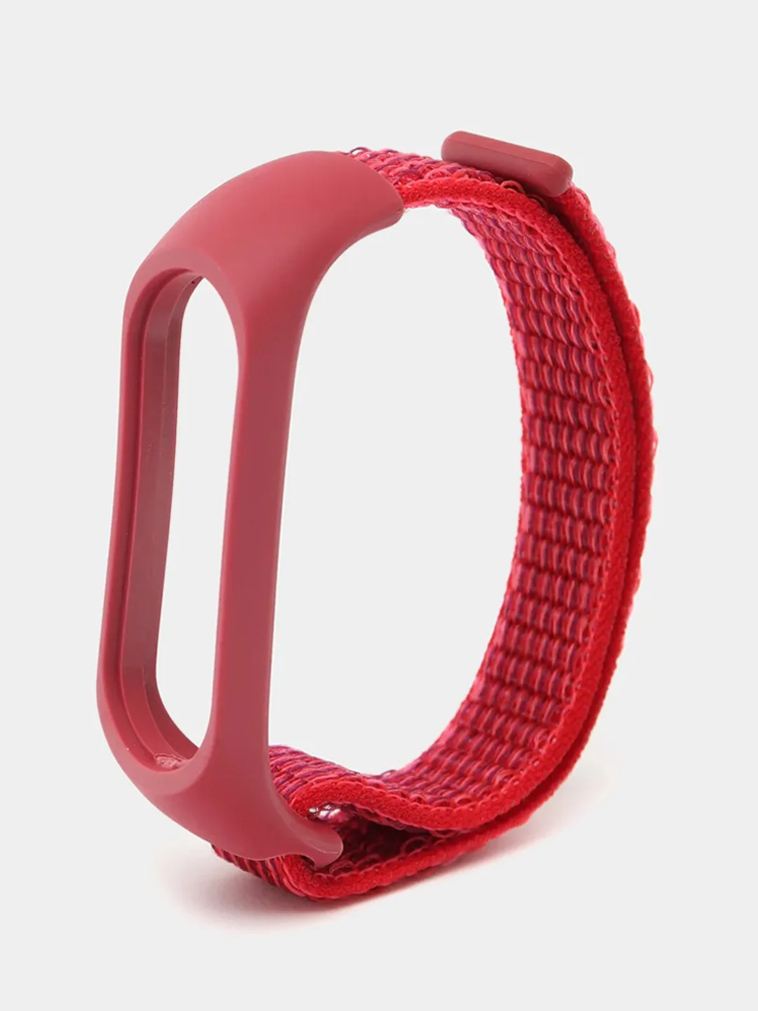 Красный ремешок нейлоновый для Xiaomi mi band 4/5/6/7, на липучке, Сяоми ми банд
