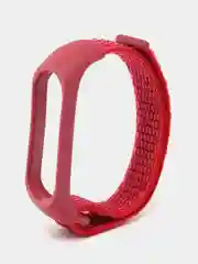 Красный ремешок нейлоновый для Xiaomi mi band 4/5/6/7, на липучке, Сяоми ми банд