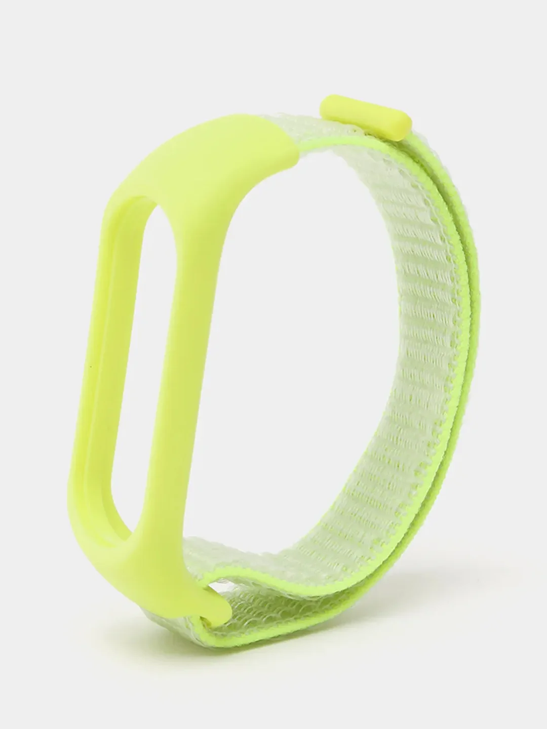 Желтый ремешок нейлоновый для Xiaomi mi band 4/5/6/7, на липучке, Сяоми ми банд