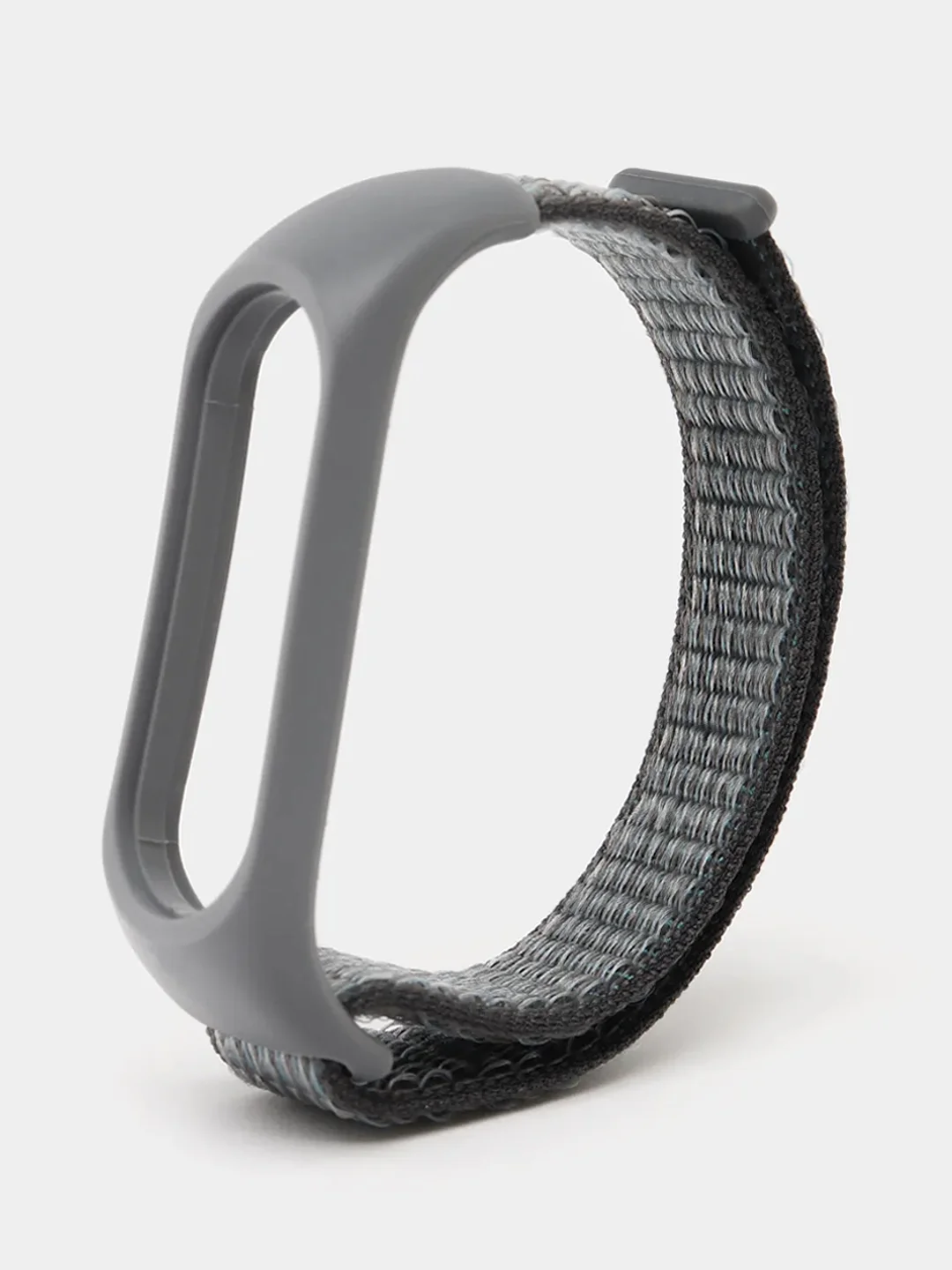 Серебряный ремешок нейлоновый для Xiaomi mi band 4/5/6/7, на липучке, Сяоми ми банд