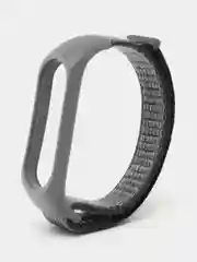 Серебряный ремешок нейлоновый для Xiaomi mi band 4/5/6/7, на липучке, Сяоми ми банд