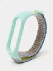 Бирюзовый ремешок нейлоновый для Xiaomi mi band 4/5/6/7, на липучке, Сяоми ми банд