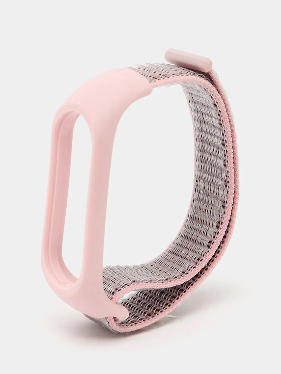 Розовый ремешок нейлоновый для Xiaomi mi band 4/5/6/7, на липучке, Сяоми ми банд