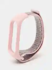 Розовый ремешок нейлоновый для Xiaomi mi band 4/5/6/7, на липучке, Сяоми ми банд