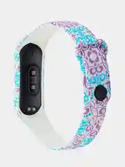 Бежевый силиконовый ремешок для фитнес-браслета Xiaomi 3/4 с рисунком