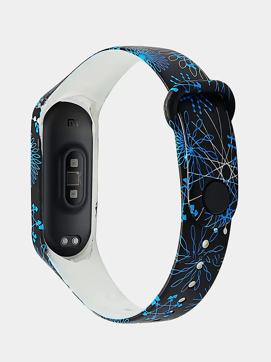 Серый силиконовый ремешок для фитнес-браслета Xiaomi 3/4 с рисунком