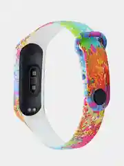 Багровый силиконовый ремешок для фитнес-браслета Xiaomi 3/4 с рисунком