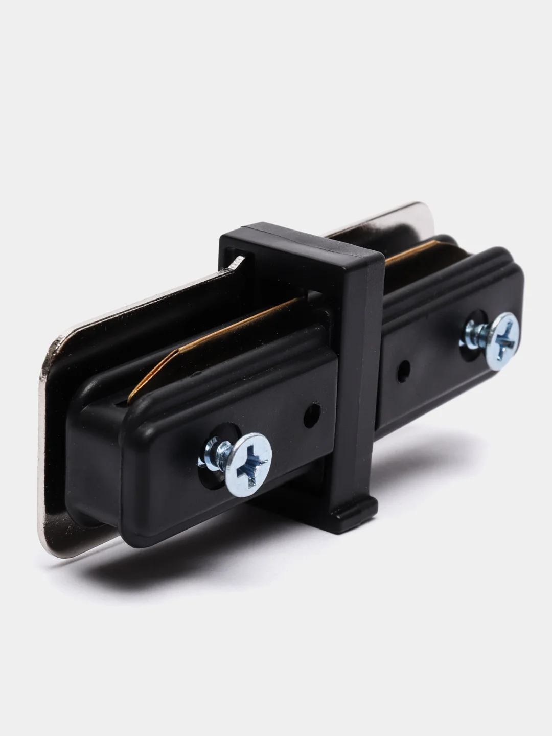 Белый коннектор I-образный JazzWay PTR CI-BL, накладной, шинопровод, черный