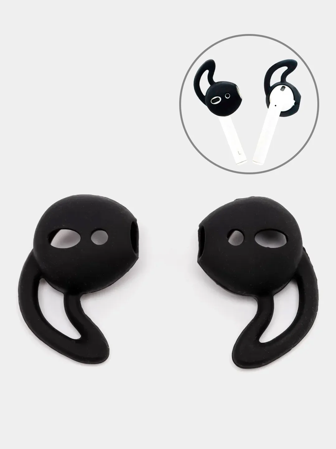 Черный чехол для наушников/Силиконовый держатель наушников/Airpods 1,2, TWS i9S, i10, i14/Haylou