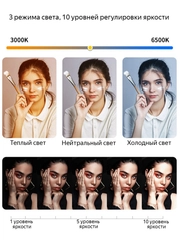 Штатив для телефона с подсветкой (кольцевая LED лампа с держателем)