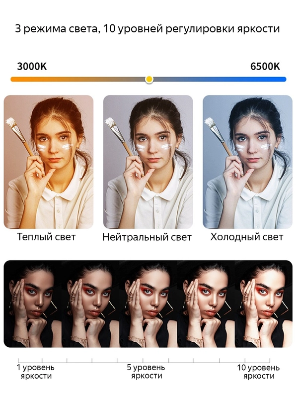 Штатив для телефона с подсветкой (кольцевая LED лампа с держателем)