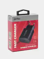 Черный сетевое зарядное устройство Perfeo с разъемом Type-C, 18 W, 2 цвета