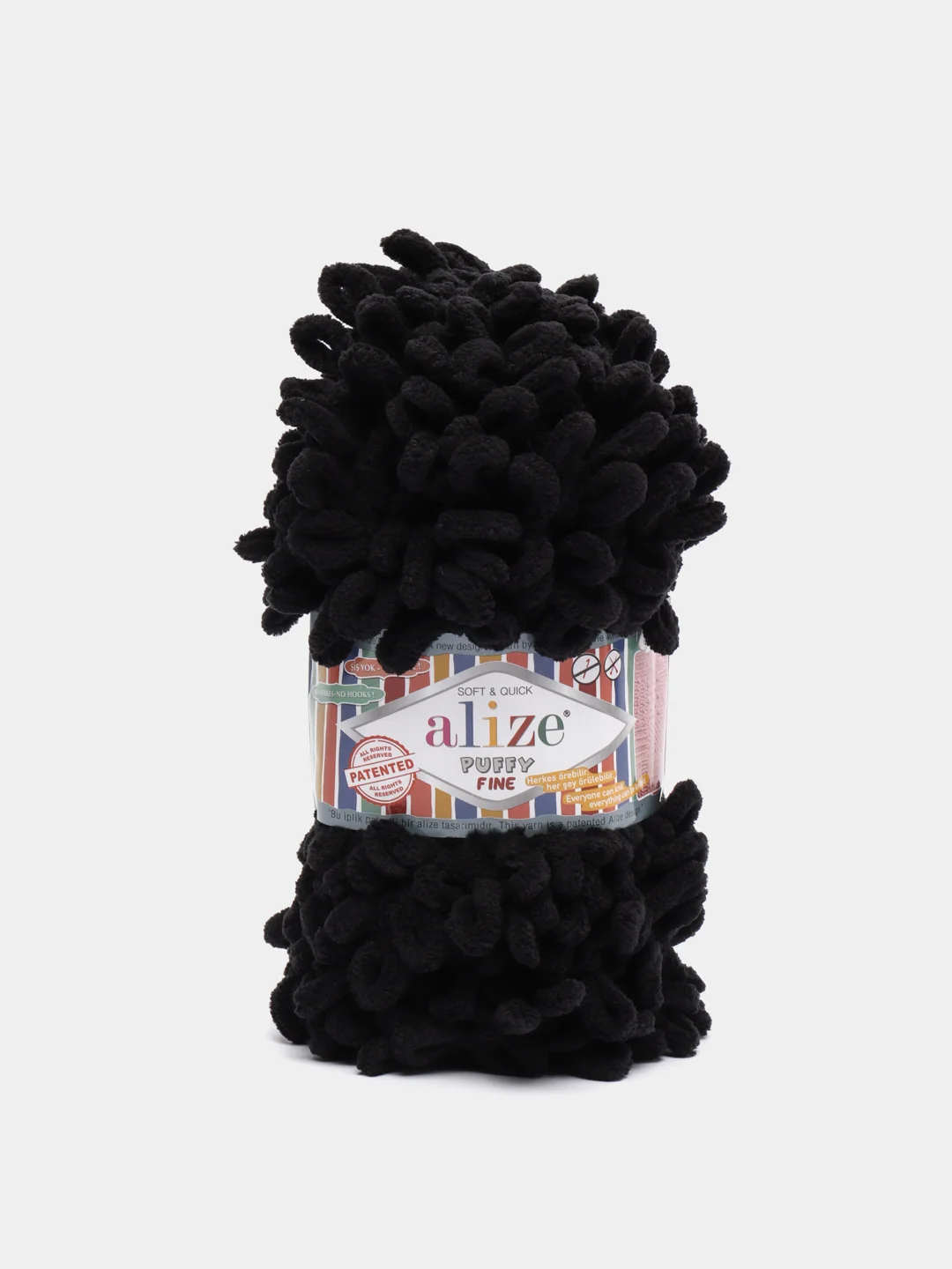 Черный пряжа Alize Puffy Fine