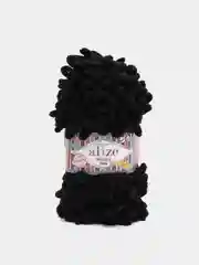 Черный пряжа Alize Puffy Fine